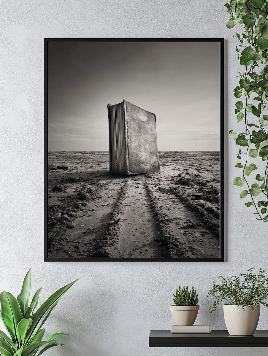 Deserted Book Monolith Photography Poster. — room view 4