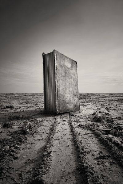 Deserted Book Monolith Photography Poster. poster