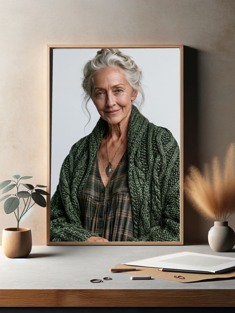 Elegant Elder Portrait Photography Poster. — room view 2