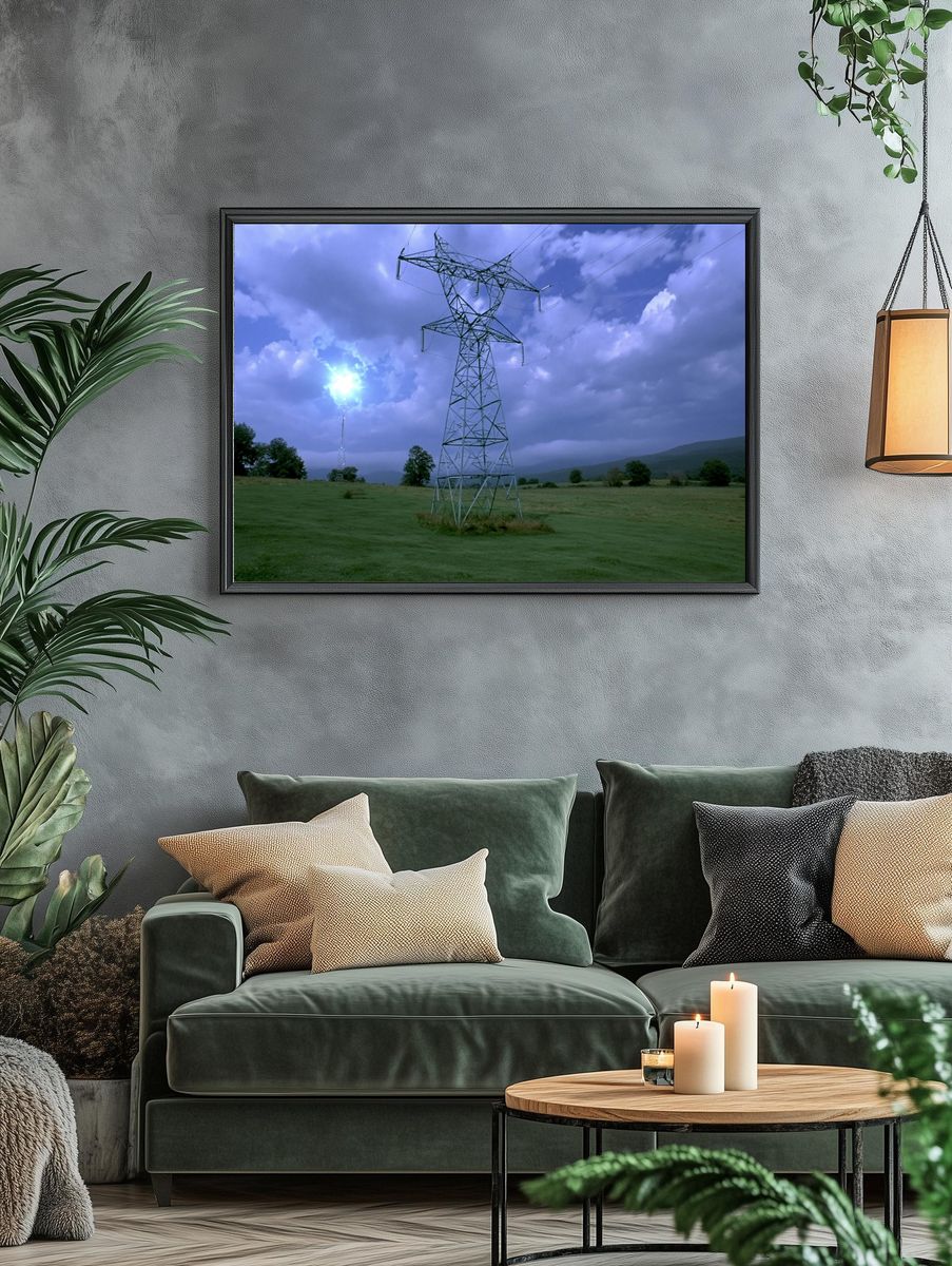 Electric Transmission Tower Photography Poster. — room view 4