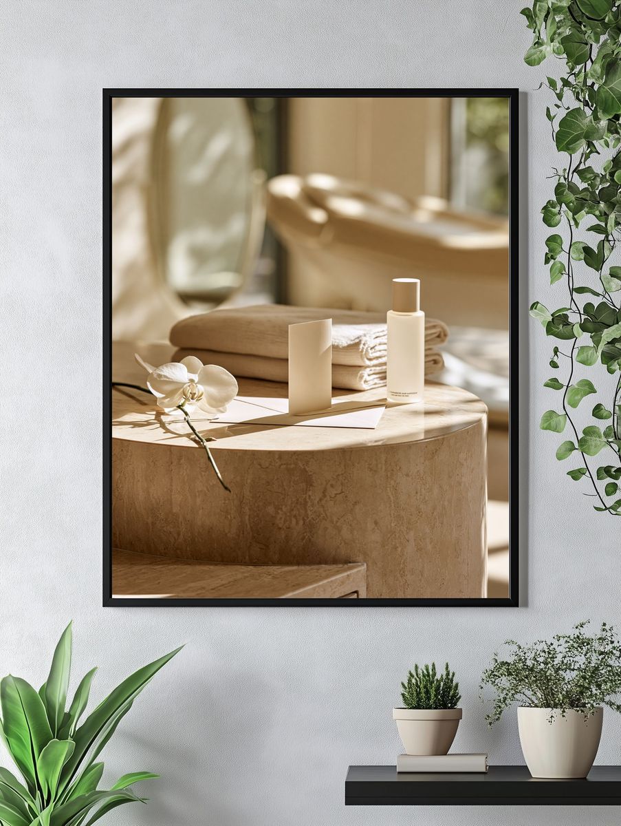 Neutral Spa Still Life Photography Poster. — room view 4