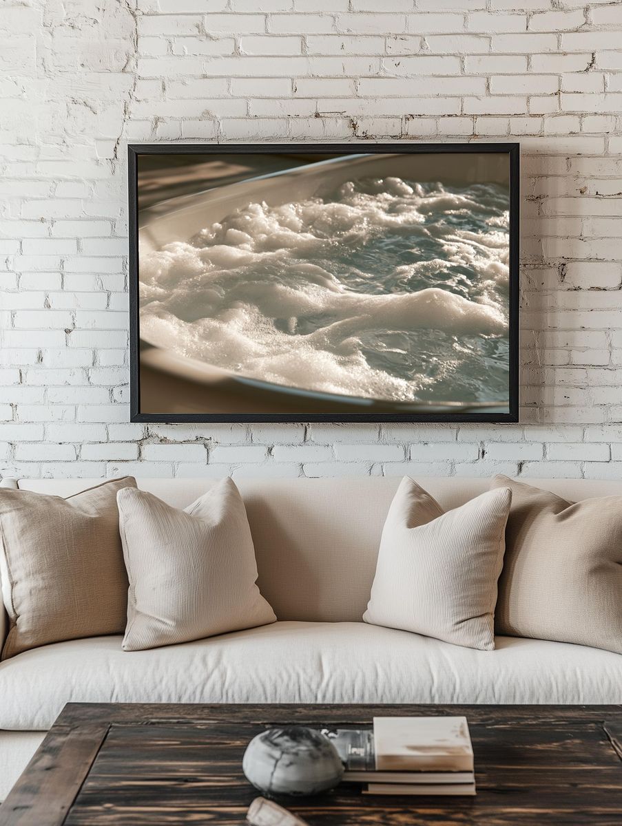 Spa Bath Bubbles Photography Poster. room preview