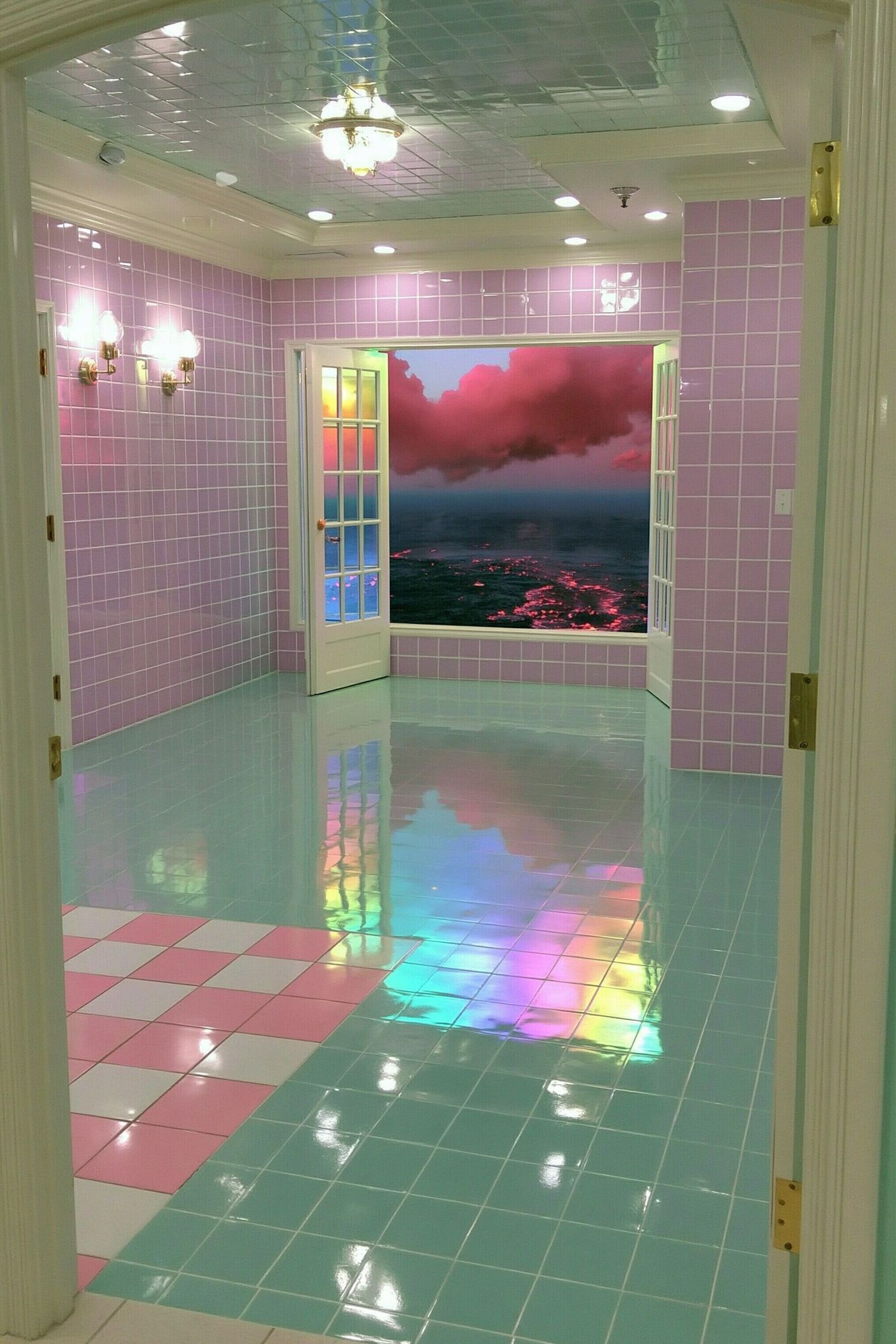 Pastel Retro Interior Photography Poster. poster detail