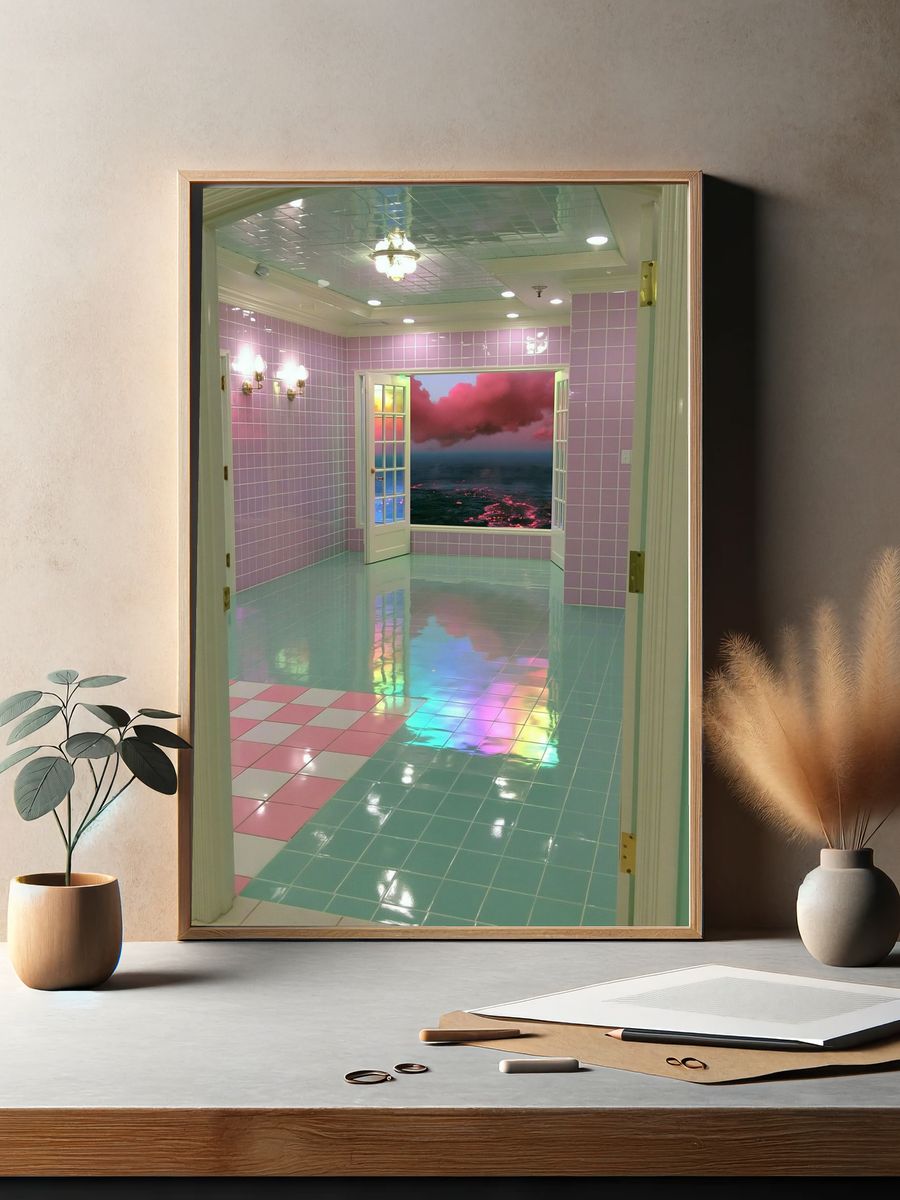 Pastel Retro Interior Photography Poster. — room view 2