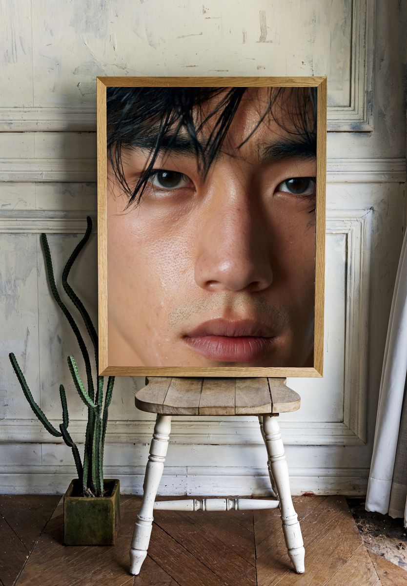 Intense Male Portrait Photography Poster. room preview