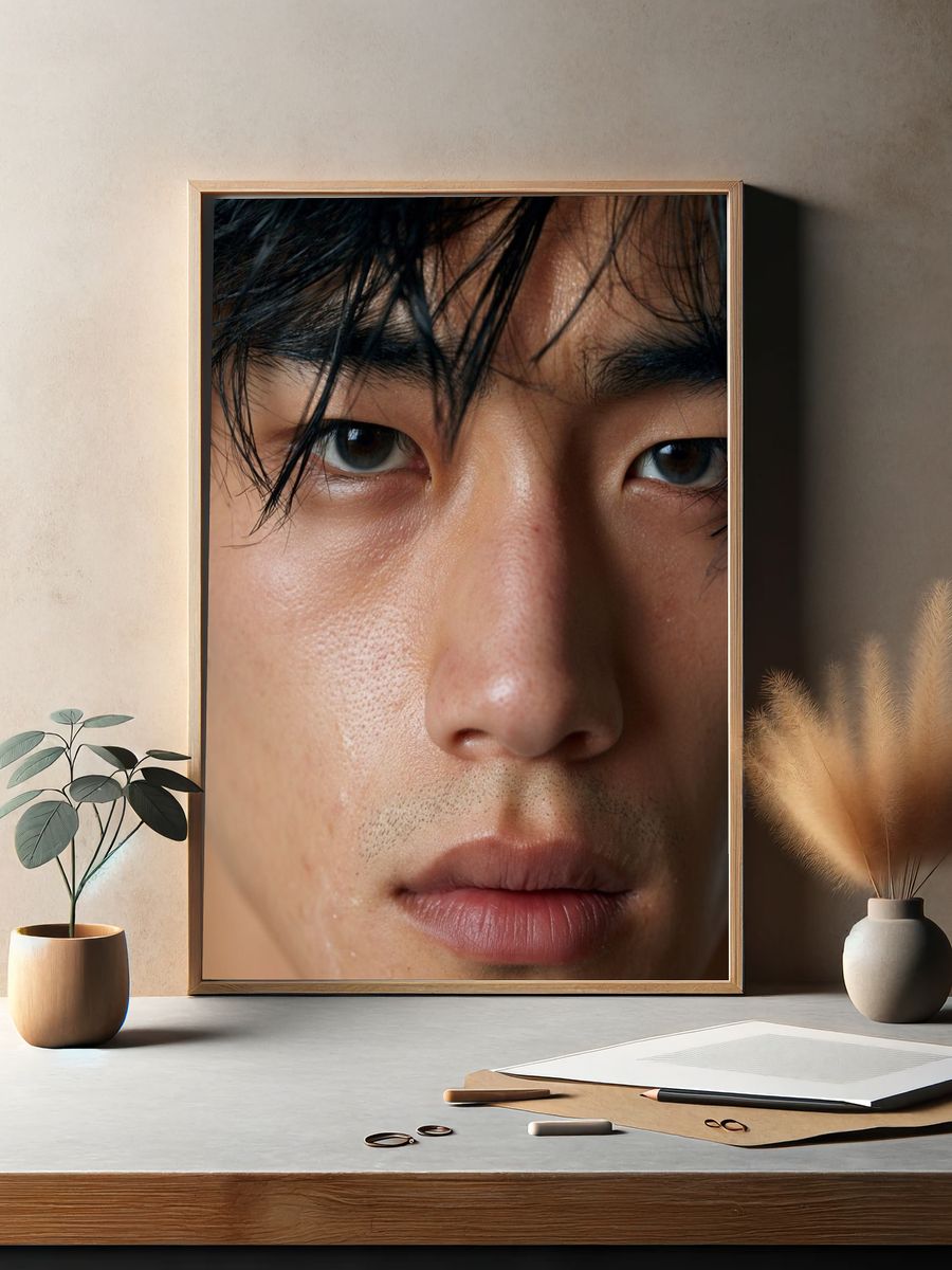Intense Male Portrait Photography Poster. — room view 2