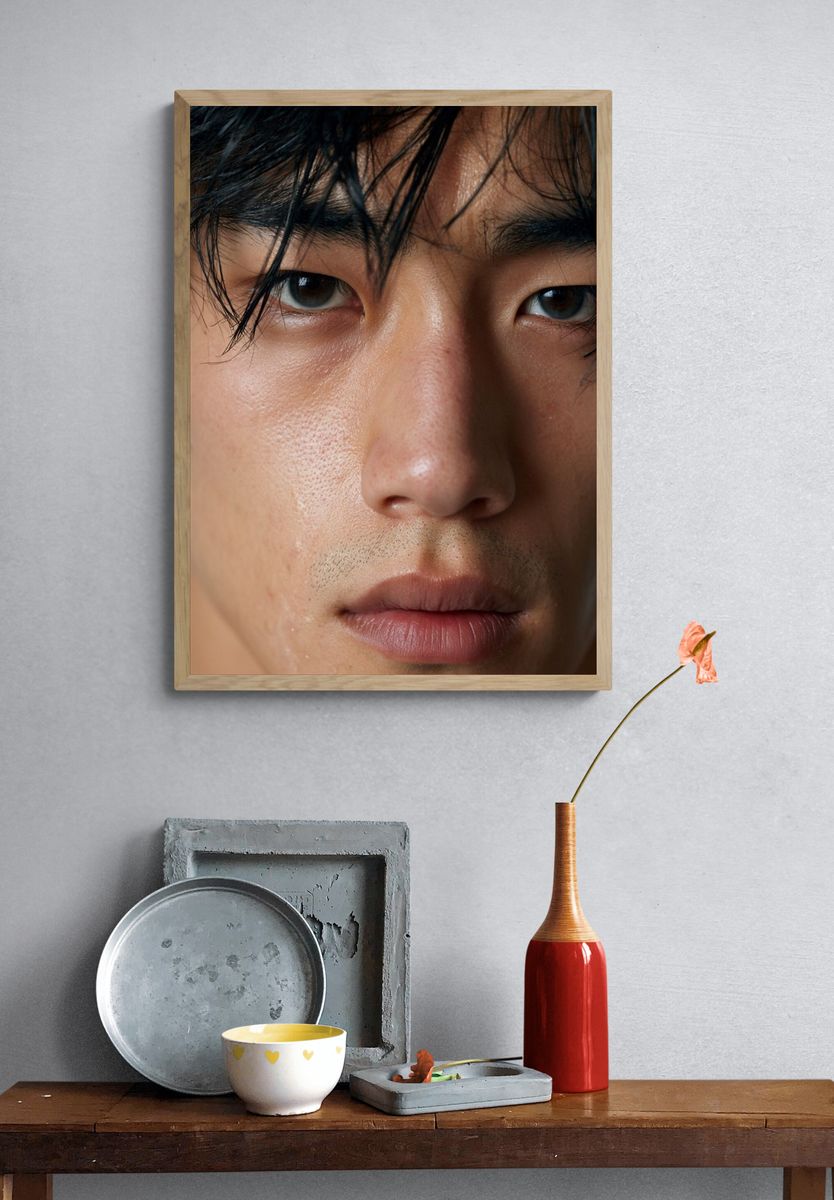 Intense Male Portrait Photography Poster. — room view 3