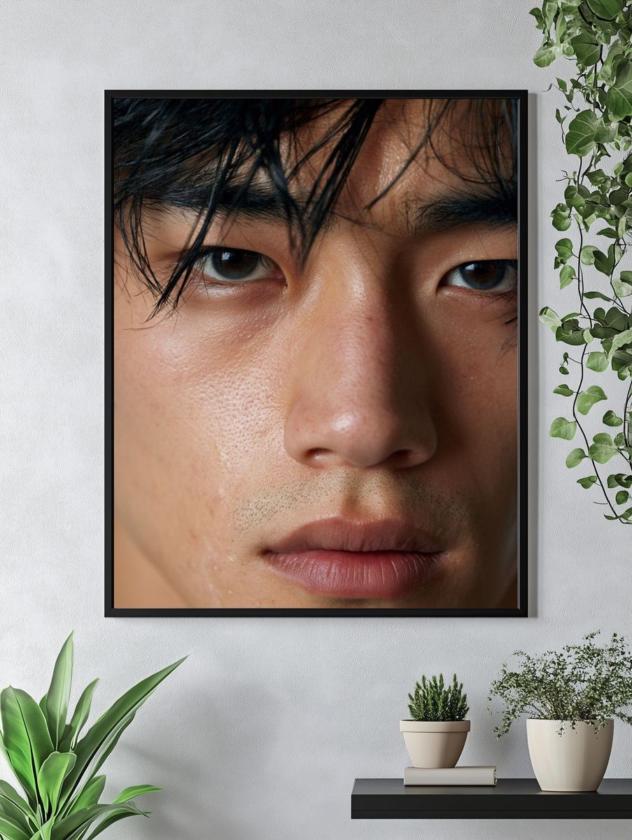 Intense Male Portrait Photography Poster. — room view 4