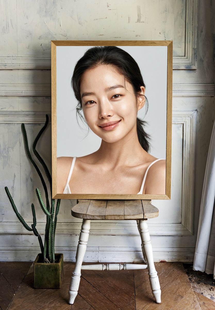 Serene Woman Portrait Print. room preview