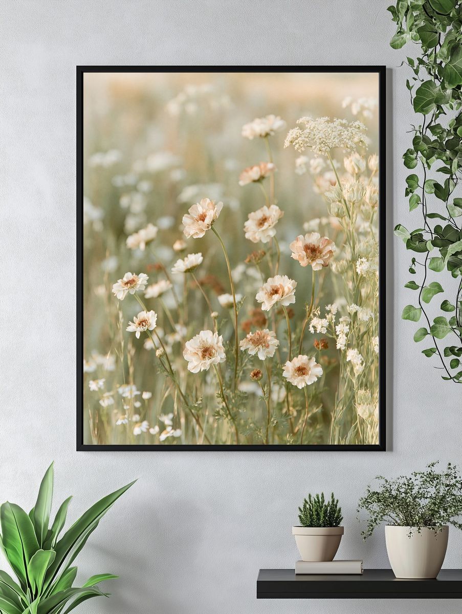 Soft Wildflower Meadow Photography Poster. — room view 4