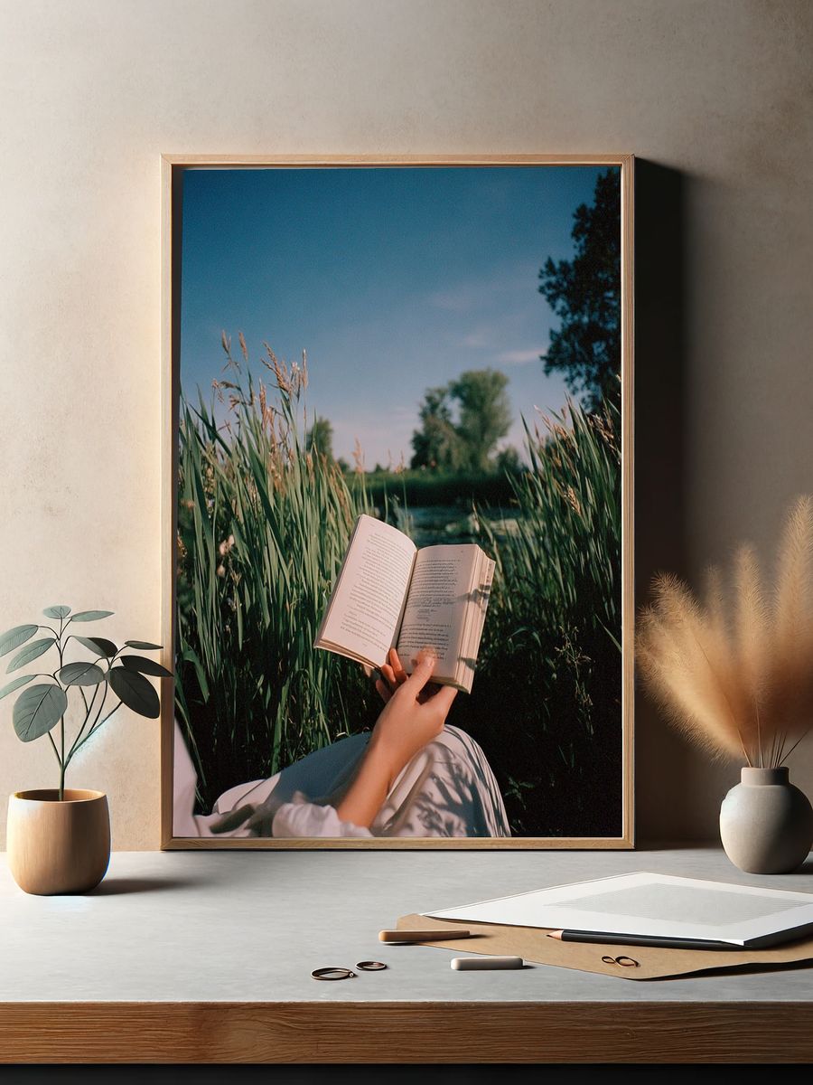 Reading in the Meadow Photography Poster. — room view 2