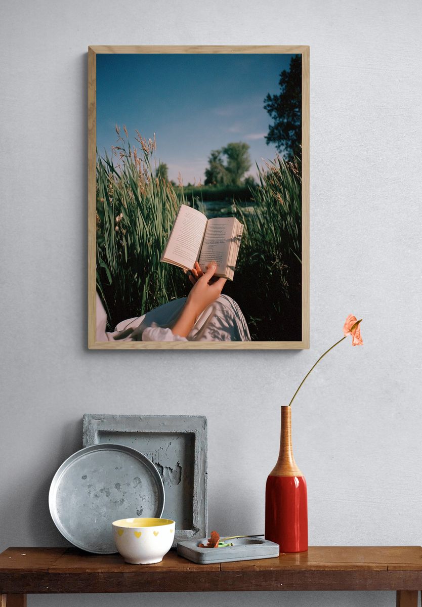 Reading in the Meadow Photography Poster. — room view 3