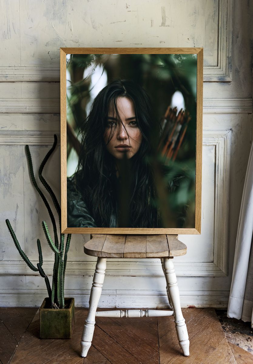 Forest Archer Portrait Print. room preview