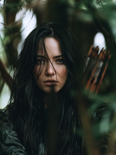 Forest Archer Portrait Print. poster