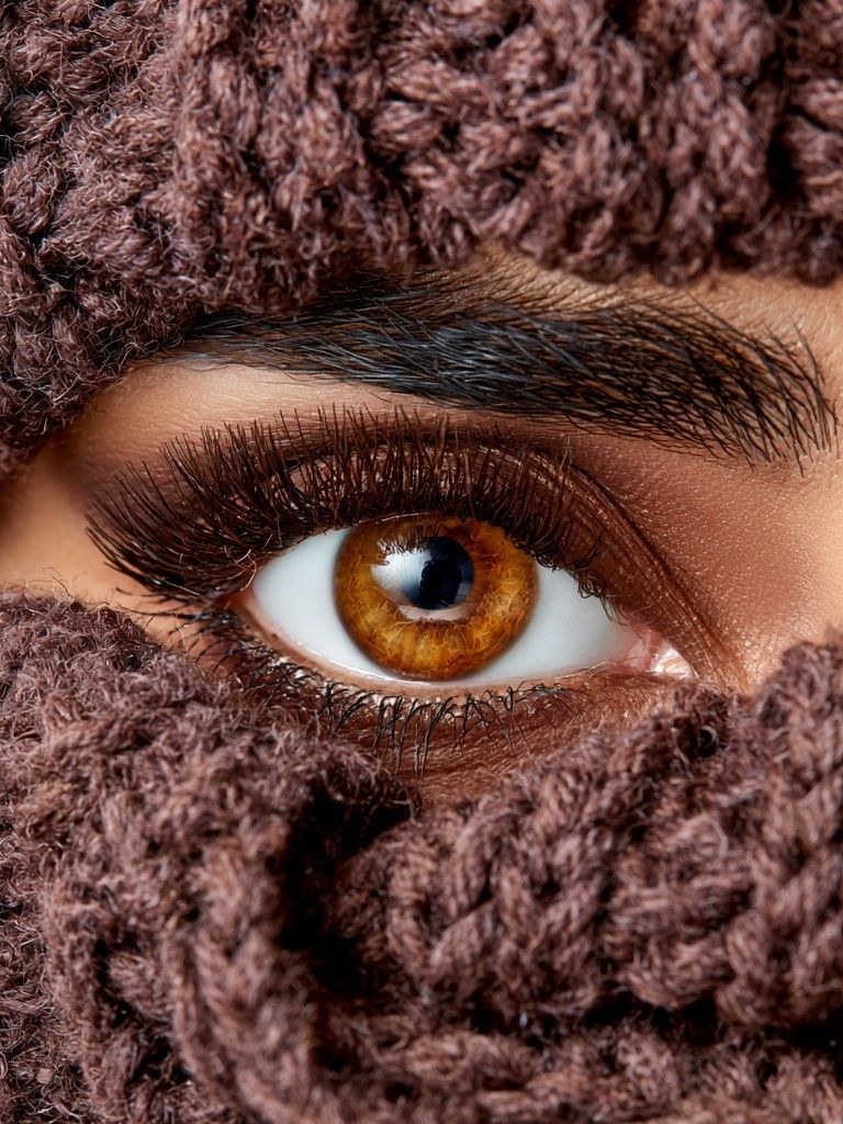 Brown Eye Textile Portrait Poster. poster — photography art