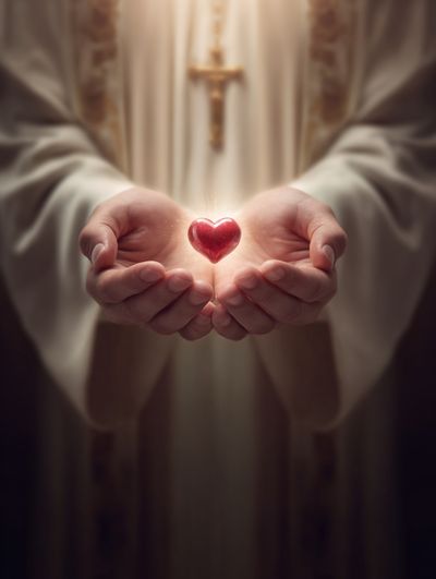 Sacred Heart Hands Photography Poster. poster print