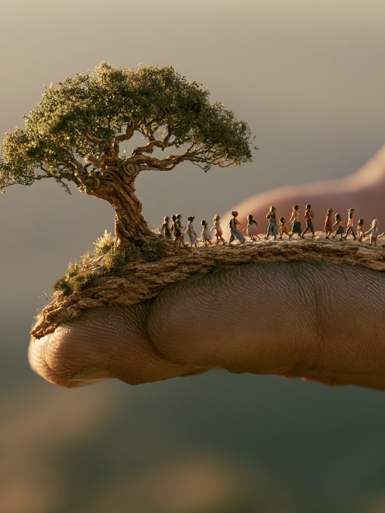 Tiny Tree on Finger Photography Print. poster detail