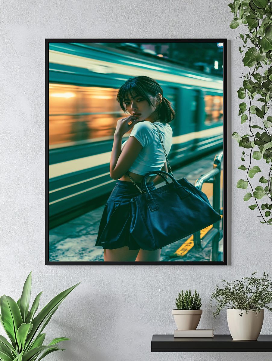 Neon Street Portrait Poster. — room view 4