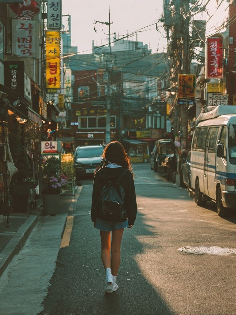 Seoul Street Walk Photography Poster. poster detail