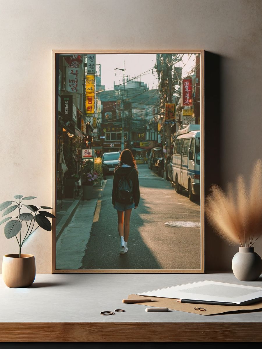 Seoul Street Walk Photography Poster. — room view 2