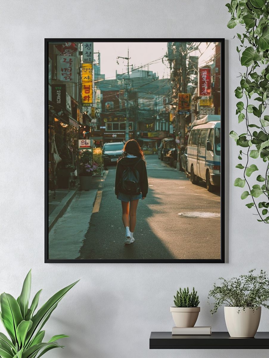 Seoul Street Walk Photography Poster. — room view 4