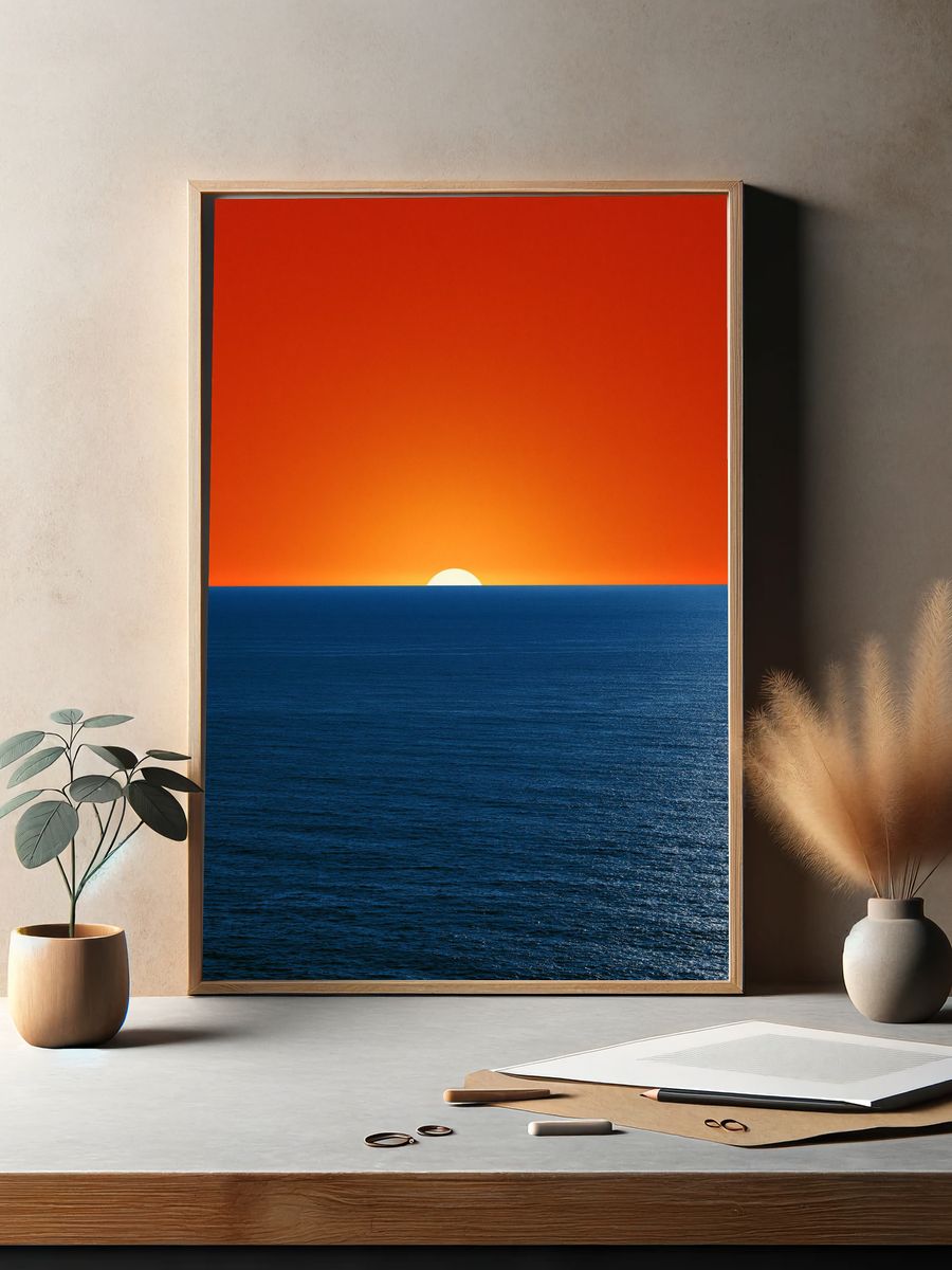 Ocean Sunset Photography Poster. — room view 2