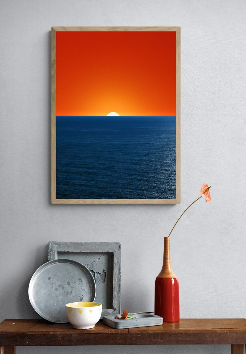 Ocean Sunset Photography Poster. — room view 3