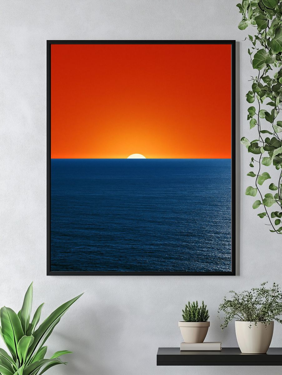 Ocean Sunset Photography Poster. — room view 4