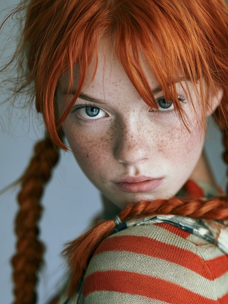 Freckled Red-Haired Portrait Print. poster detail