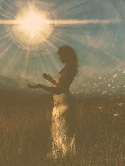 Sunlit Silhouette Portrait Print. poster