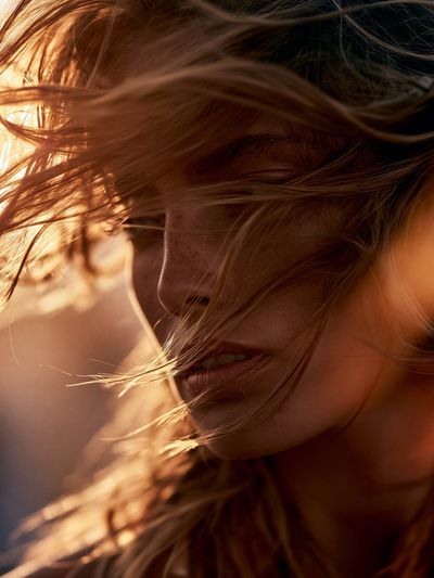 Windblown Portrait Photography Poster.