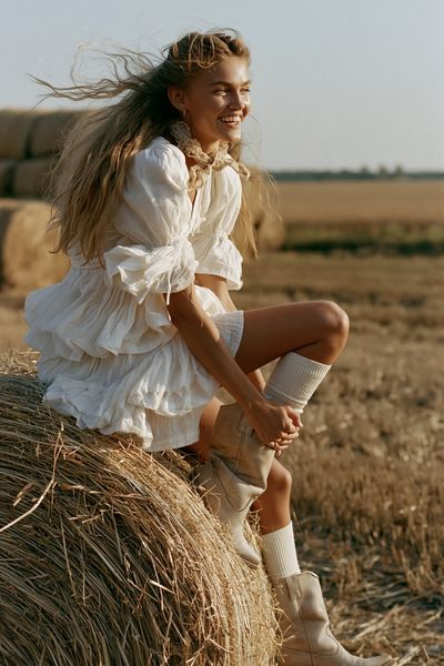 Sunlit Hay Bale Portrait Print.