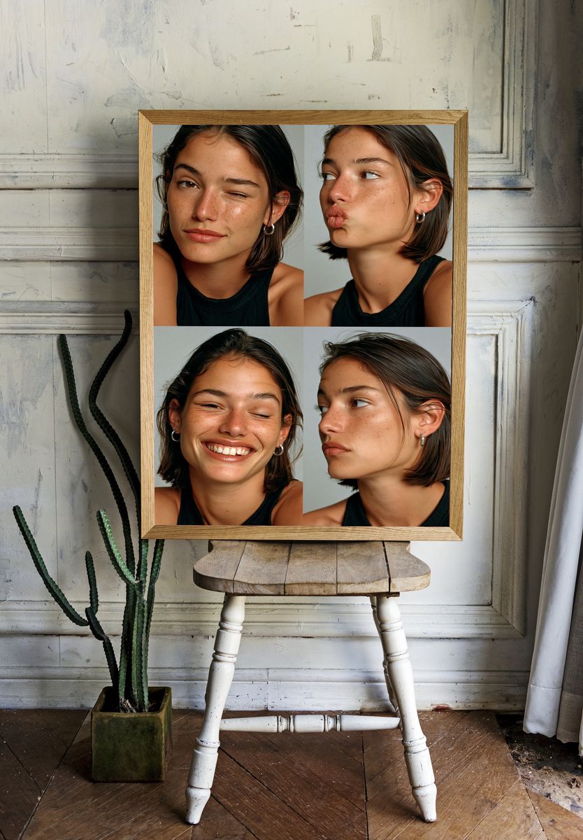 Playful Portrait Collage Photography Poster. room preview