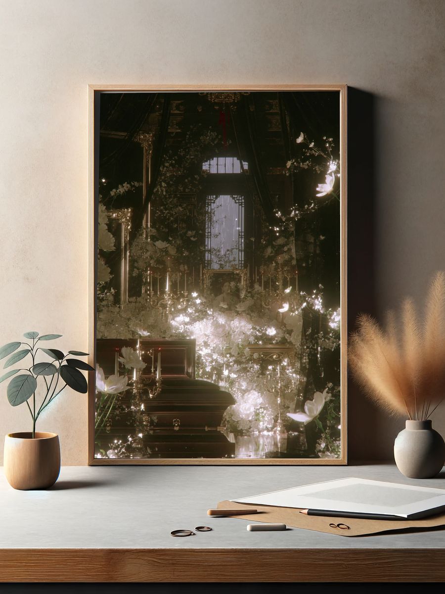 Ethereal Floral Staircase Print. — room view 2