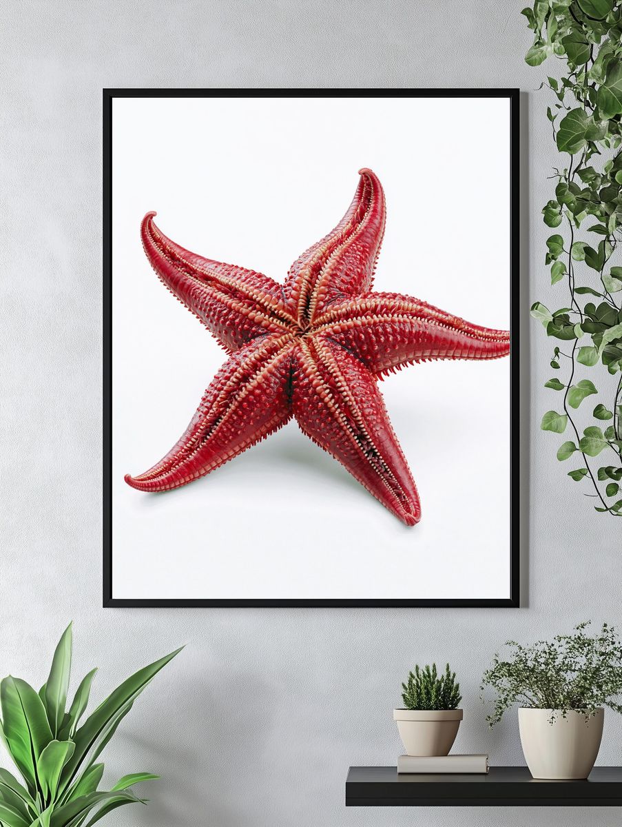 Red Starfish Photography Poster. — room view 4