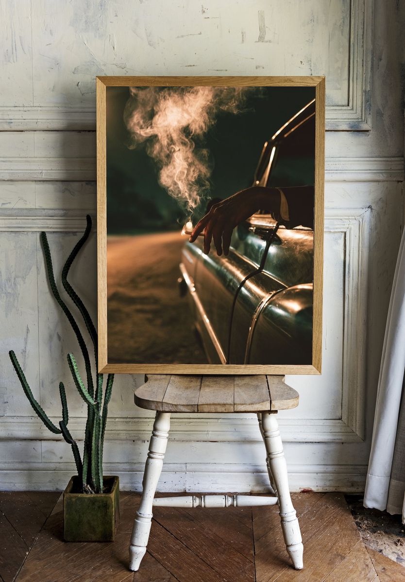 Smoky Night Drive Photography Poster. room preview