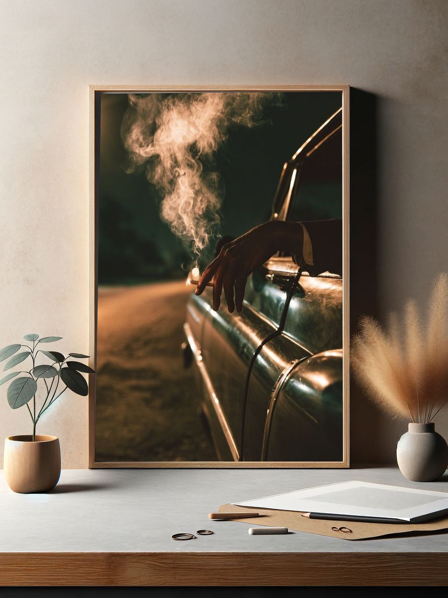 Smoky Night Drive Photography Poster. — room view 2