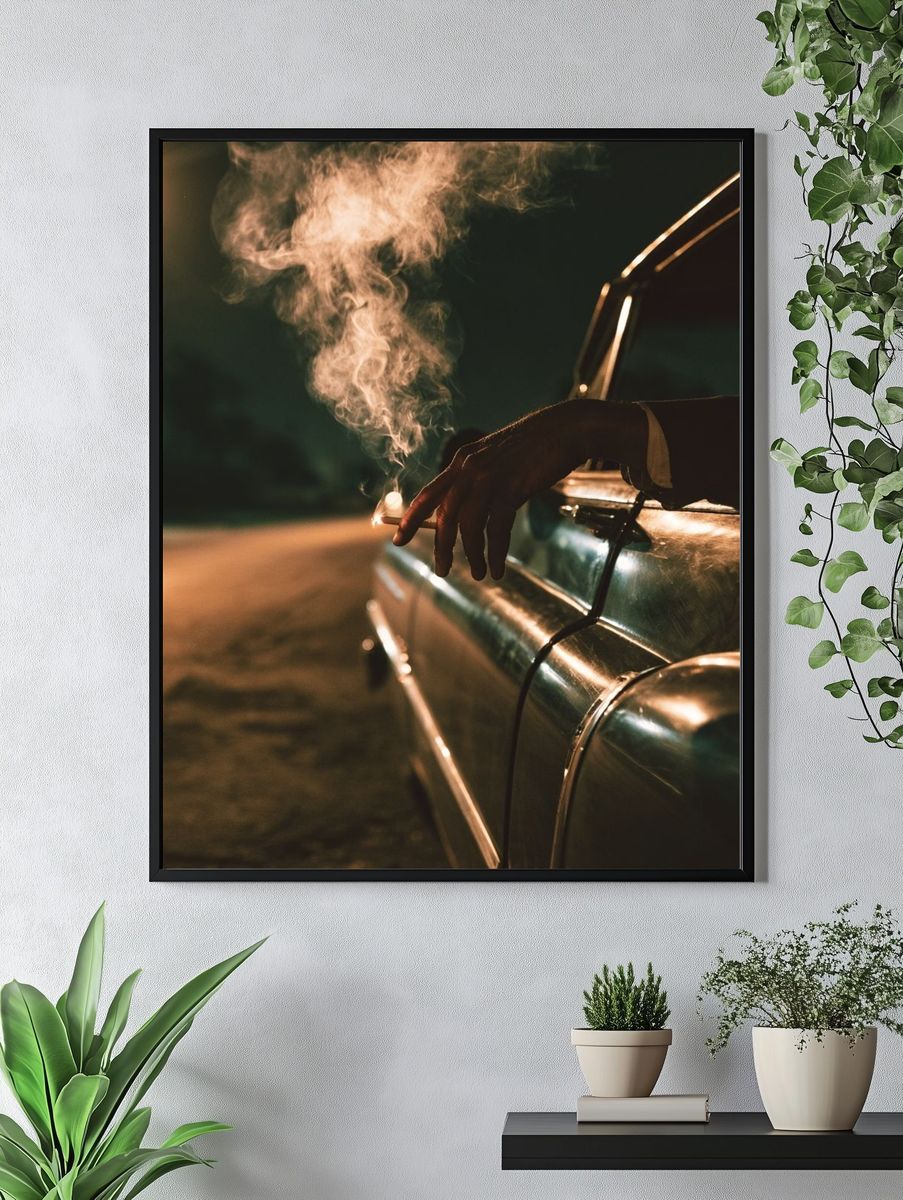 Smoky Night Drive Photography Poster. — room view 4