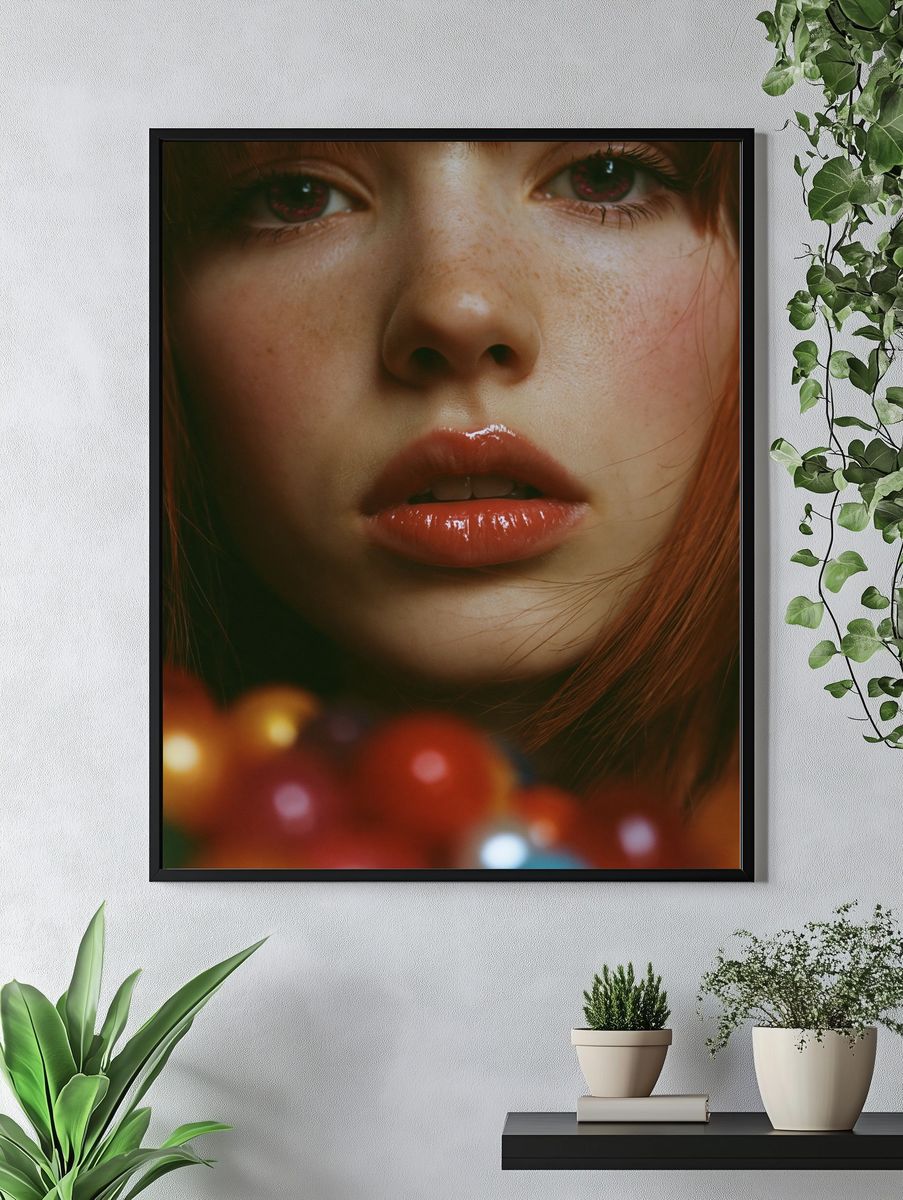 Red-Haired Portrait Photography Poster. — room view 4