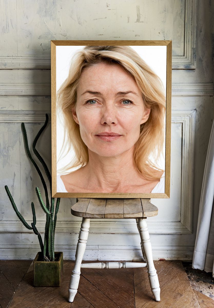 Blonde Woman Portrait Photography Poster. room preview