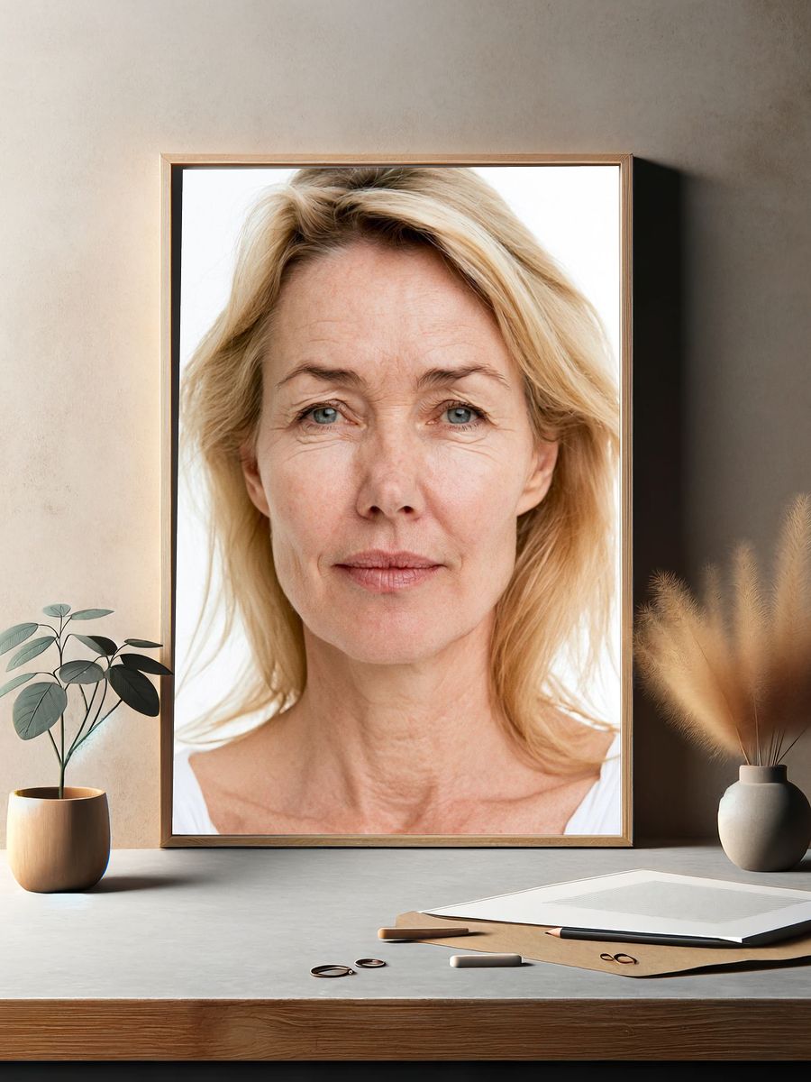 Blonde Woman Portrait Photography Poster. — room view 2
