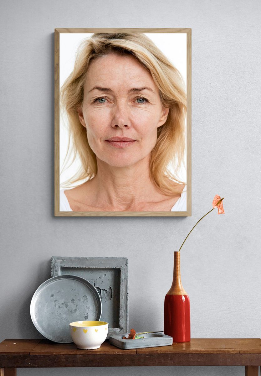 Blonde Woman Portrait Photography Poster. — room view 3