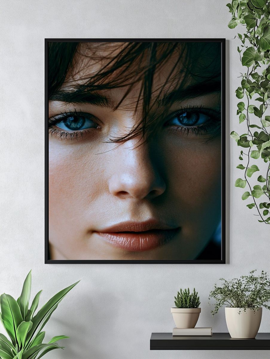 Blue-Eyed Portrait Photography Poster. — room view 4