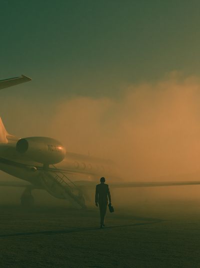 Private Jet Departure Photography Poster.