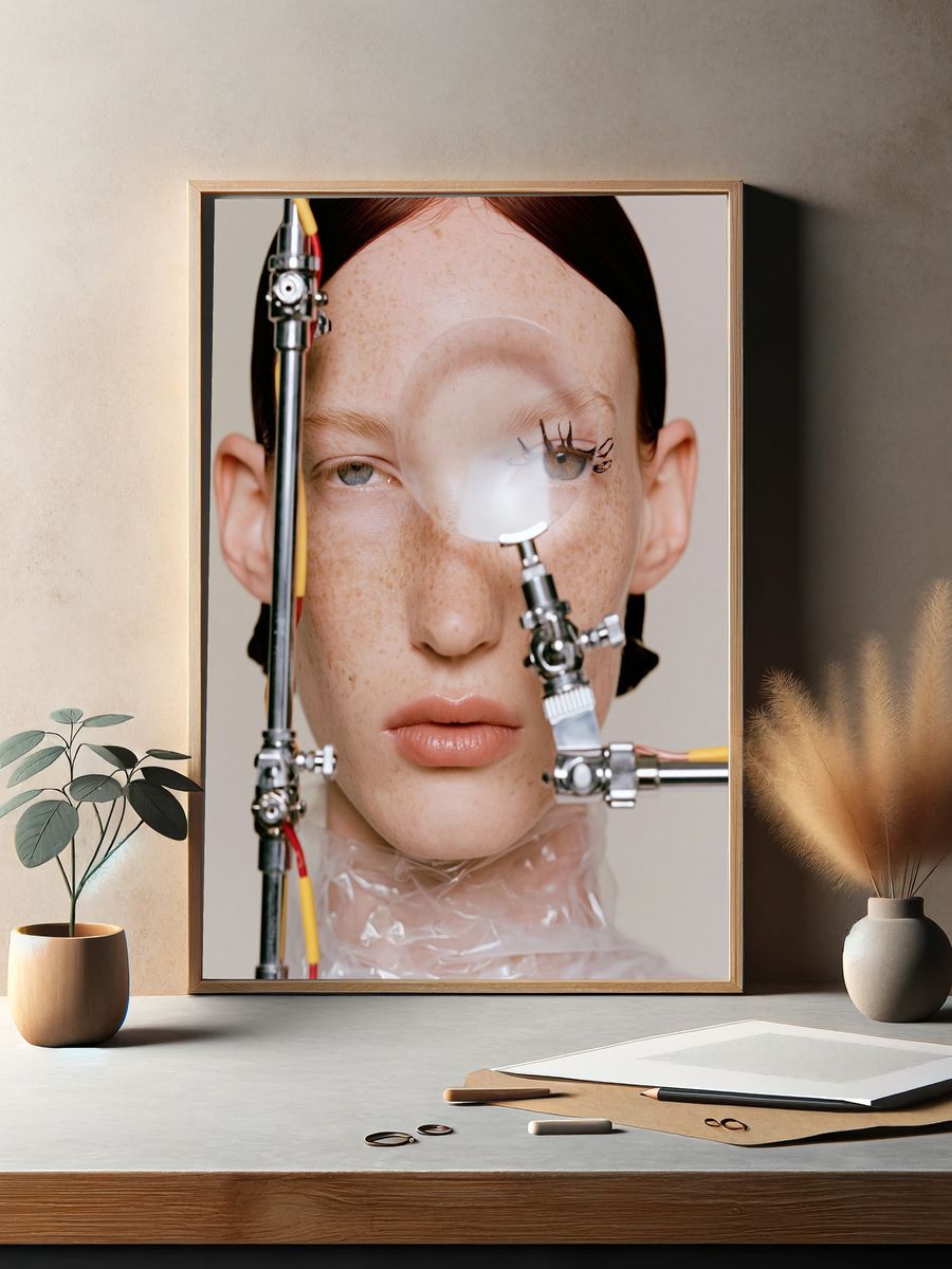Surreal Freckled Portrait Photography Poster. — room view 2
