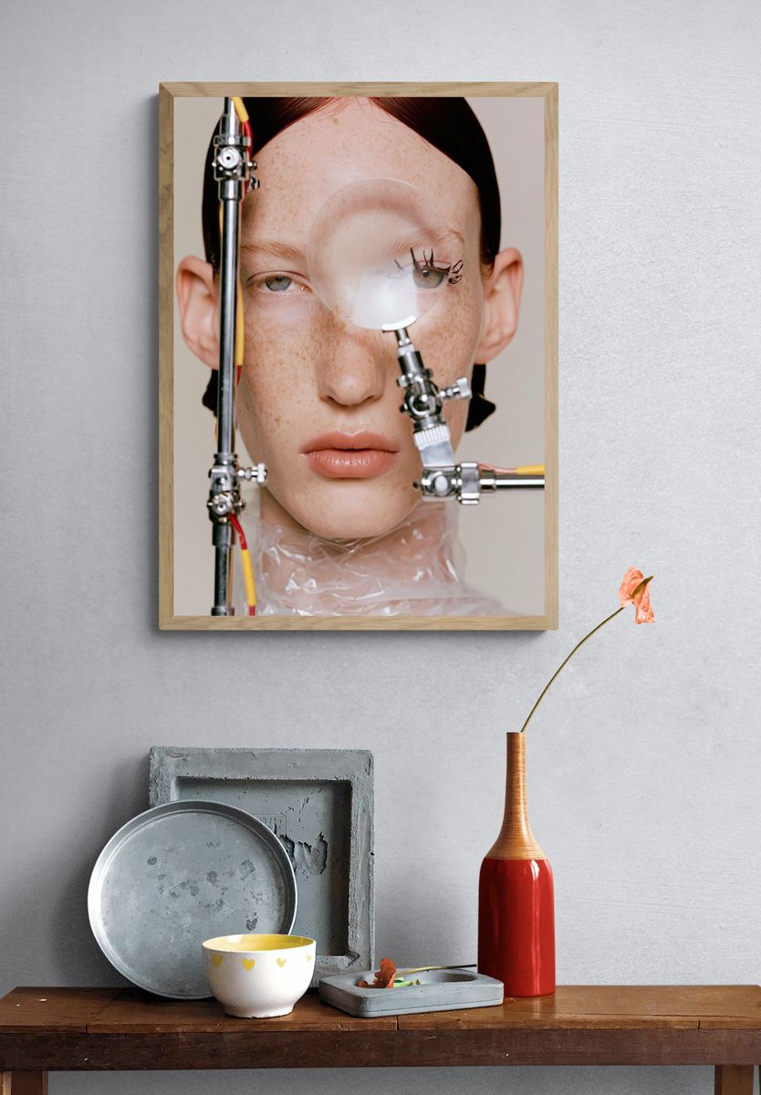 Surreal Freckled Portrait Photography Poster. — room view 3