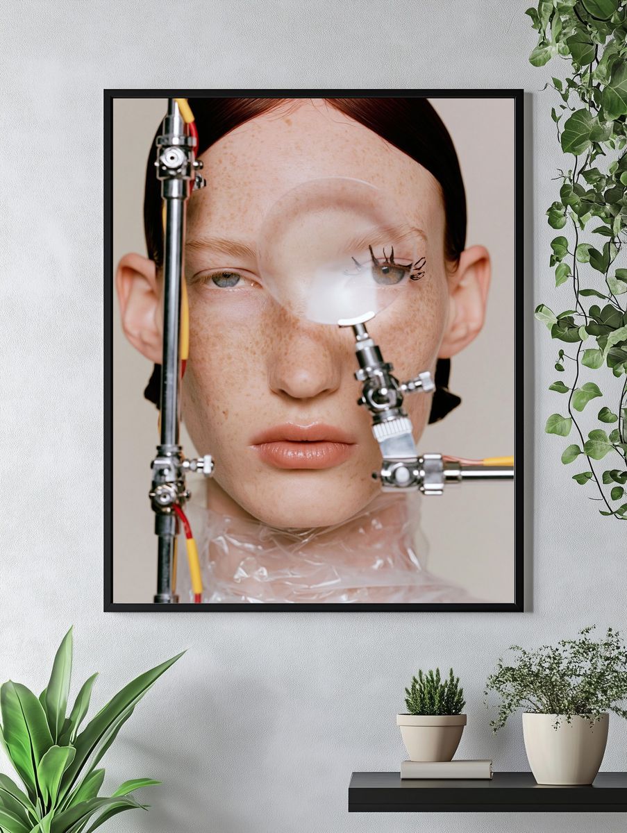 Surreal Freckled Portrait Photography Poster. — room view 4