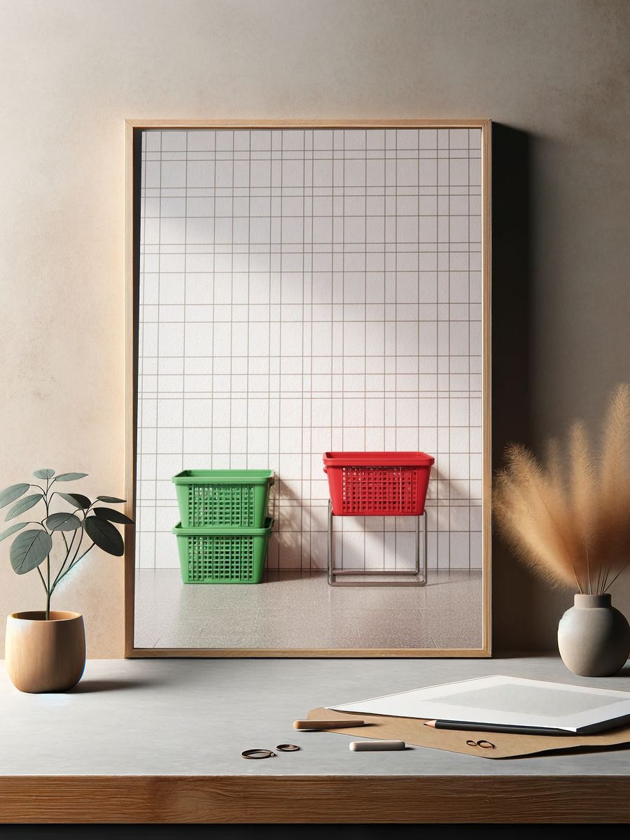 Colorful Basket Still Life Photography Poster. — room view 2