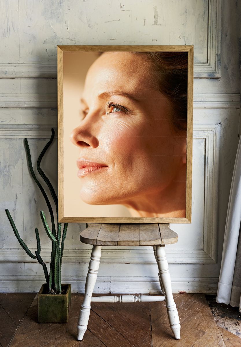 Warm Profile Portrait Photography Print. room preview