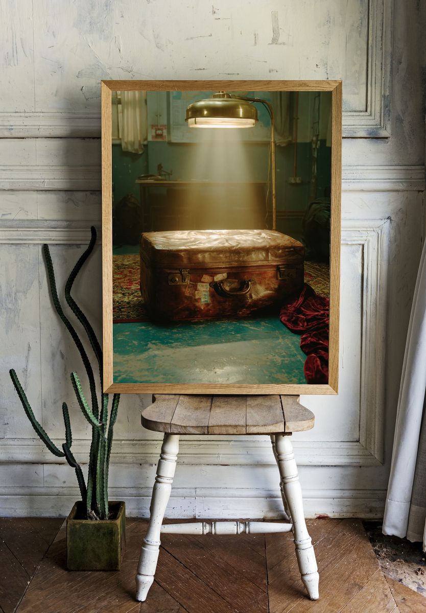 Vintage Suitcase Still Life Poster. room preview